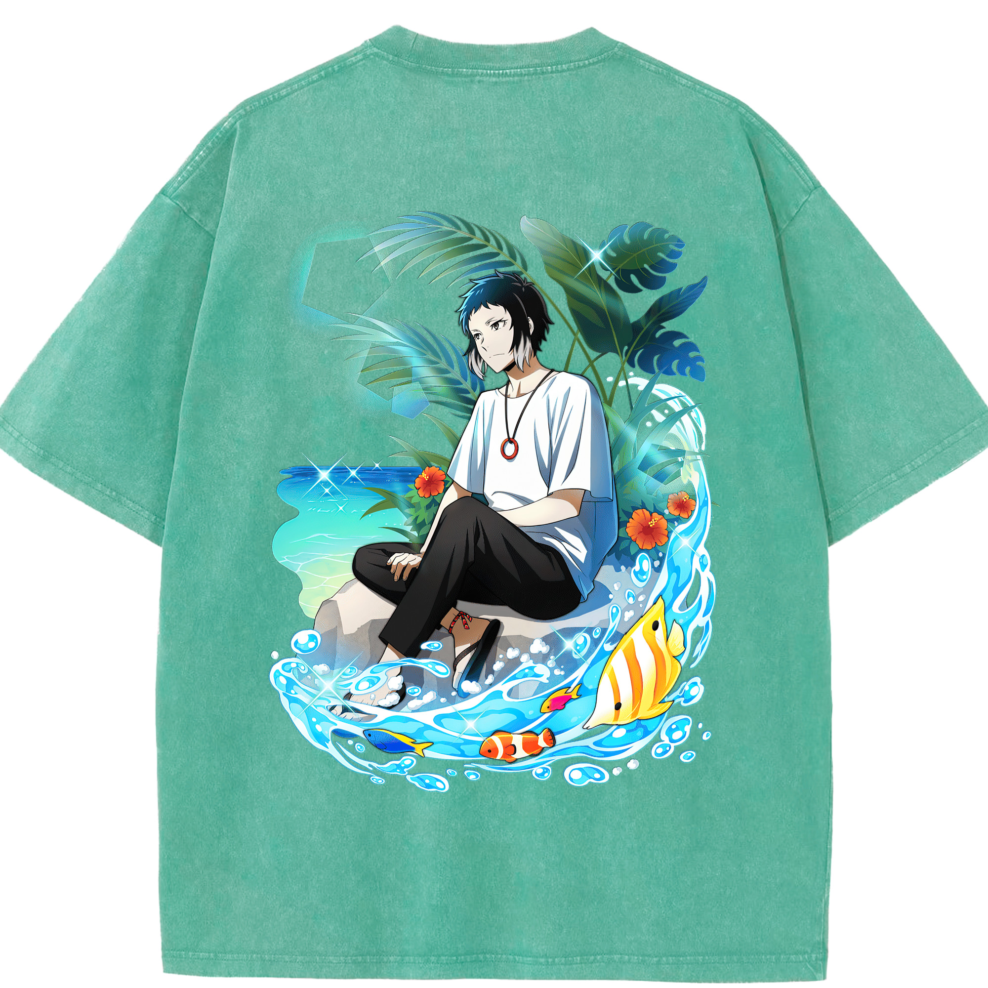（画像用） 文豪ストレイドッグス Bungo Stray Dogs 綿100% ヴィンテージ風 半袖Tシャツ（背面プリント）